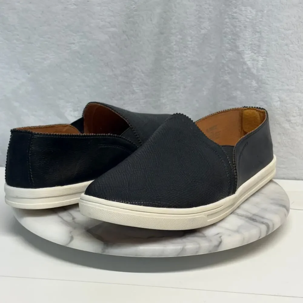 Sun + Stone Women Mariam Slip On Shoes Black Faux‎ Leather Size 11 Casual